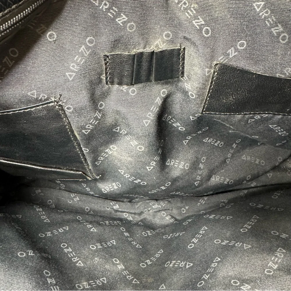 Arezzo Black‎ Leather Briefcase Laptop Bag Damaged Corner See Pics Made in Italy